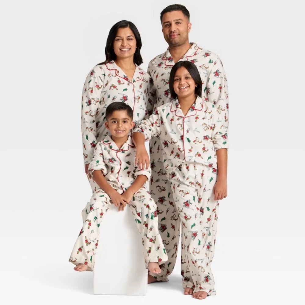 Men's Grinch Print Long Sleeve Shirt and Pants Holiday Matching Family Pajama XL - Picture 4 of 4